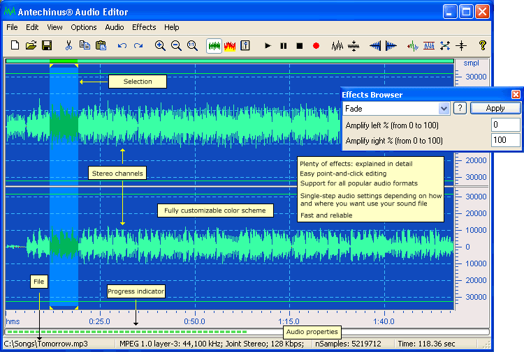 Screenshot for Antechinus Audio Editor 2.4